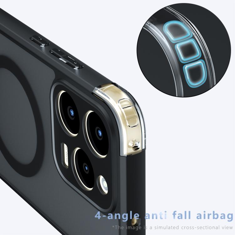 For Realme 15T 5G Armor MagSafe PC Hybrid TPU Phone Case - Frosted Black