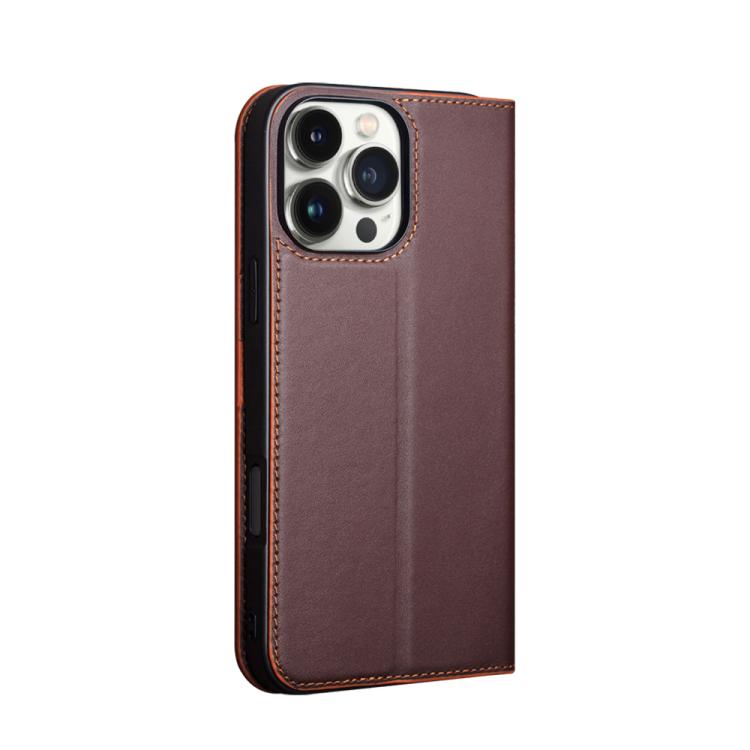 For iPhone 16 Pro Max QIALINO Classic Gen2 Genuine Leather Phone Case