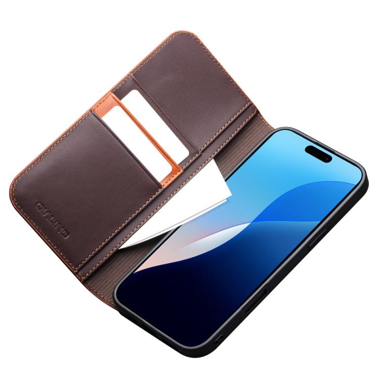 For iPhone 16 Pro Max QIALINO Classic Gen2 Genuine Leather Phone Case