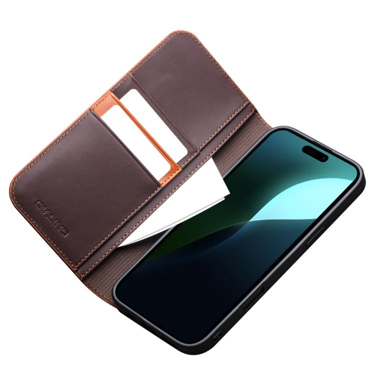 For iPhone 16 Plus QIALINO Classic Gen2 Genuine Leather Phone Case