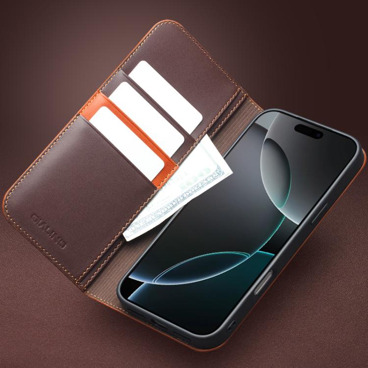 For iPhone 17 Pro Max QIALINO Classic Gen2 Genuine Leather Phone Case