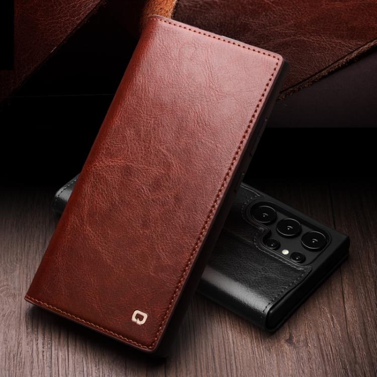 For Samsung Galaxy S25 5G QIALINO Genuine Leather Phone Case