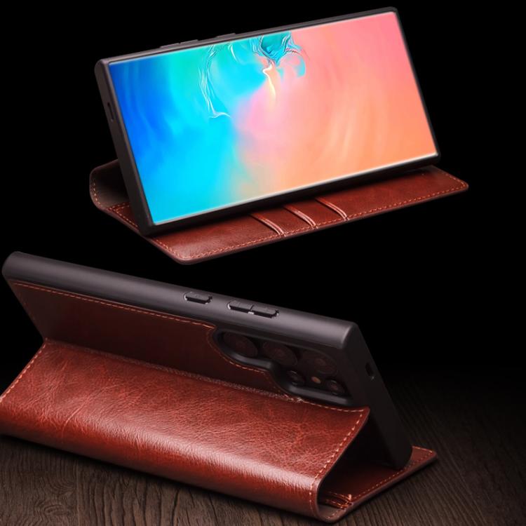 For Samsung Galaxy S25 5G QIALINO Genuine Leather Phone Case