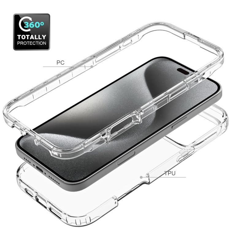 For iPhone 16 Pro Max Shockproof Clear Gradient PC + TPU Phone Case