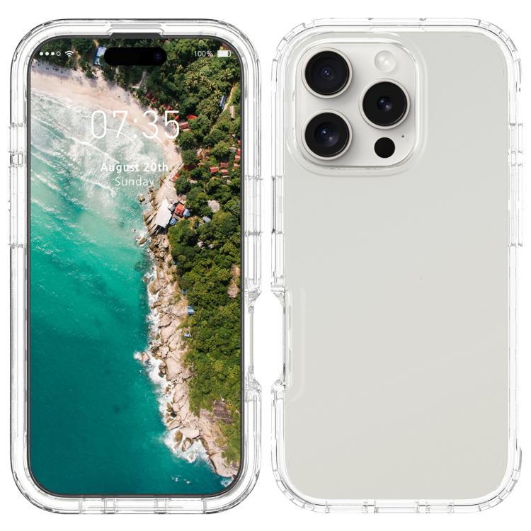 For iPhone 16 Pro Max Shockproof Clear Gradient PC + TPU Phone Case