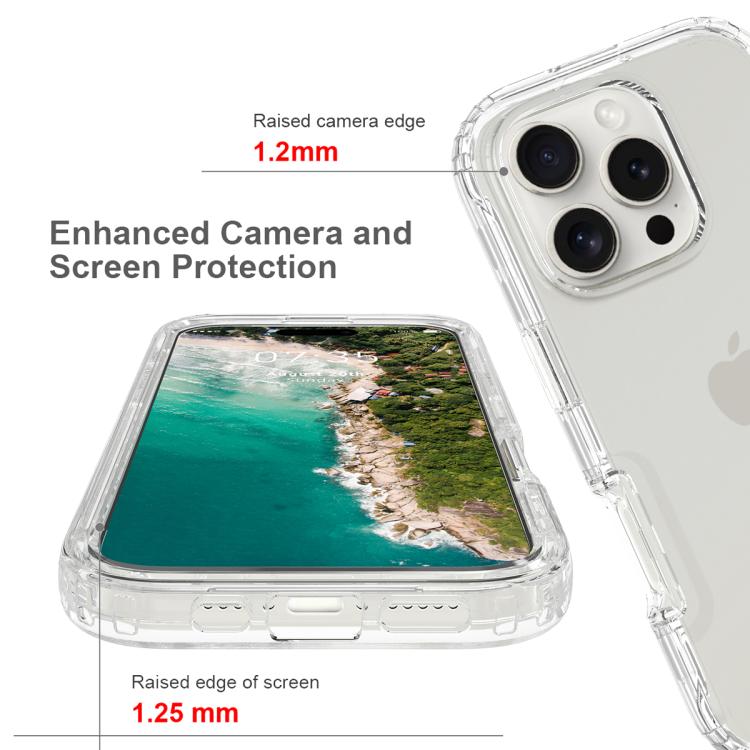 For iPhone 16 Pro Max Shockproof Clear Gradient PC + TPU Phone Case