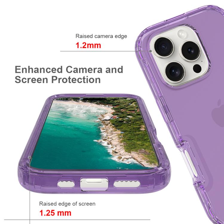 For iPhone 16 Pro Max Shockproof Clear Gradient PC + TPU Phone Case