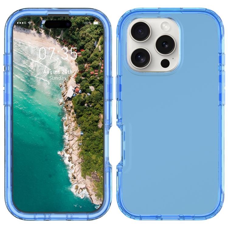 For iPhone 16 Pro Shockproof Clear Gradient PC + TPU Phone Case
