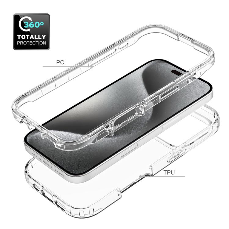 For iPhone 16 Pro Shockproof Clear Gradient PC + TPU Phone Case