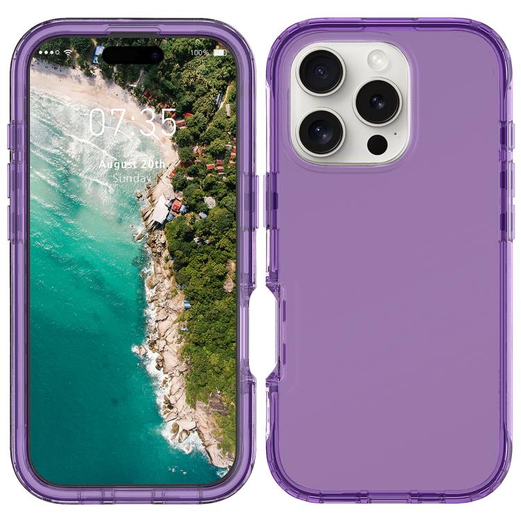 For iPhone 16 Pro Shockproof Clear Gradient PC + TPU Phone Case