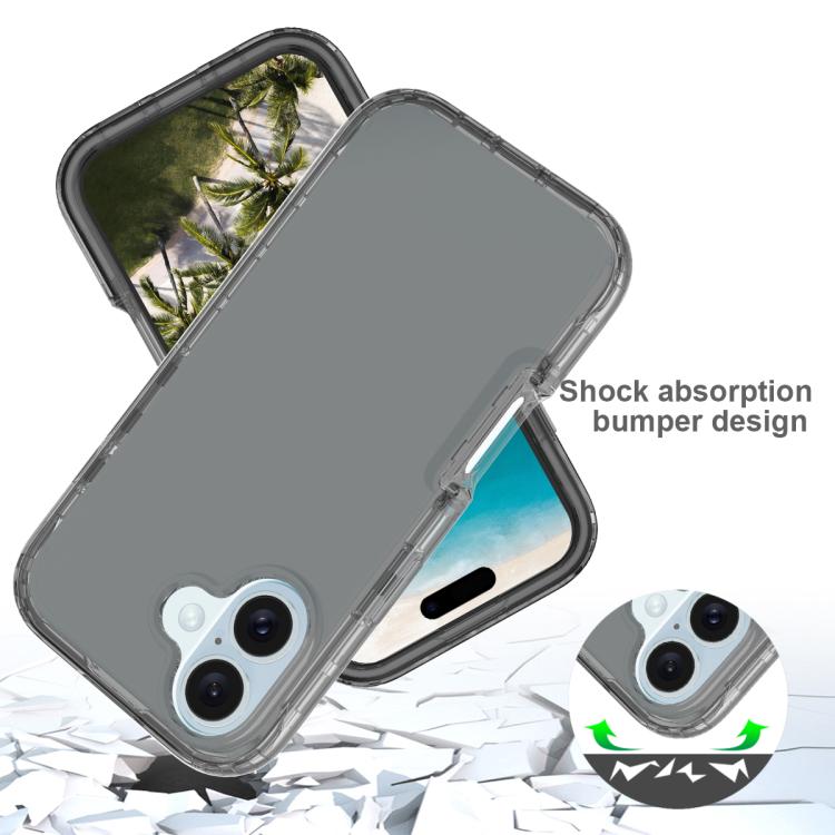 For iPhone 16 Plus Shockproof Clear Gradient PC + TPU Phone Case