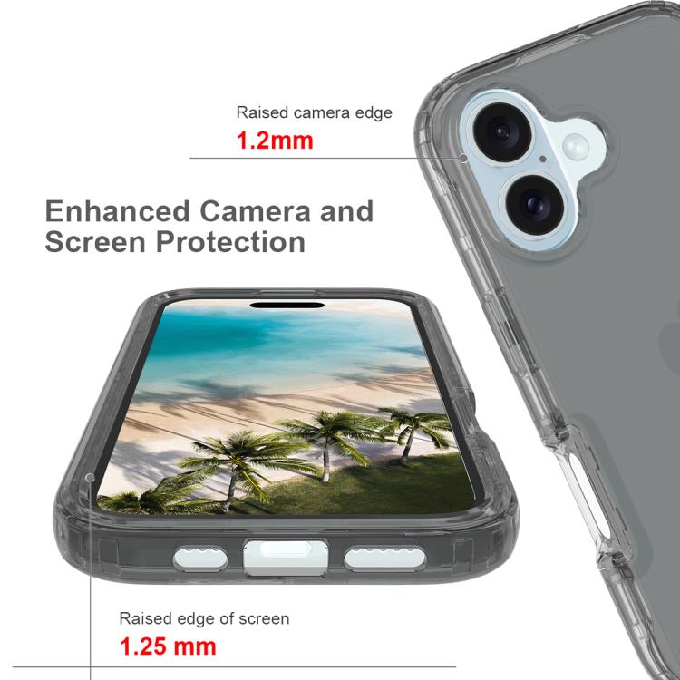 For iPhone 16 Plus Shockproof Clear Gradient PC + TPU Phone Case