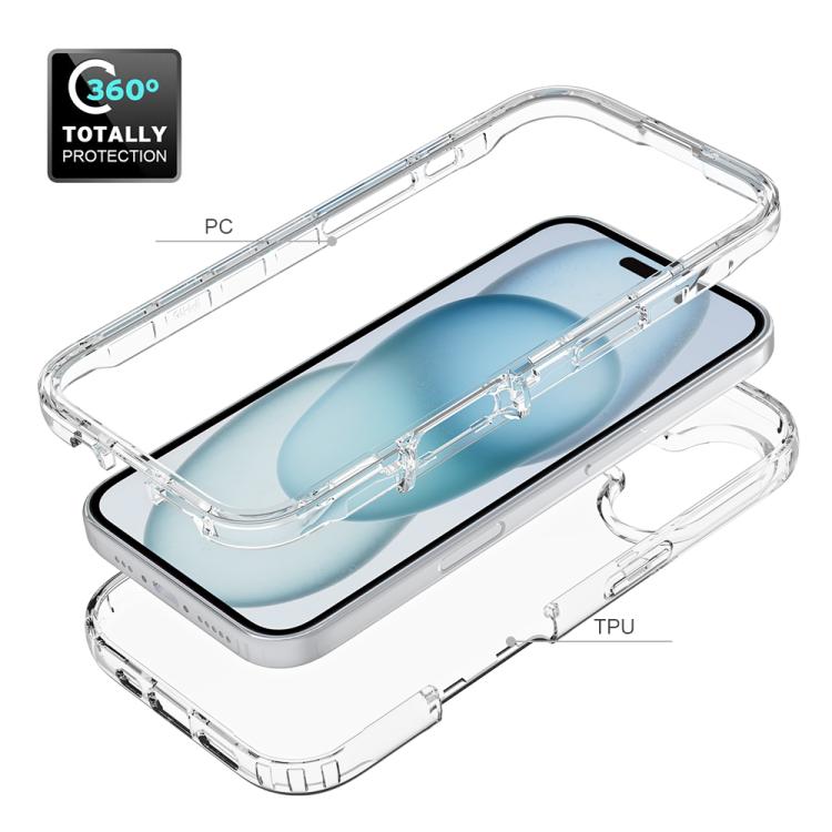 For iPhone 16 Plus Shockproof Clear Gradient PC + TPU Phone Case