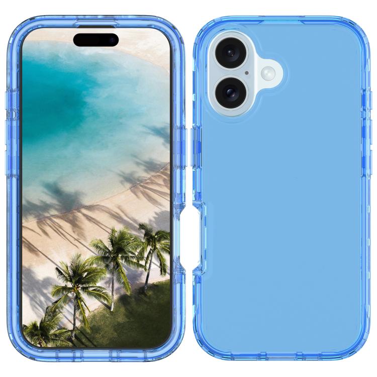 For iPhone 16 Plus Shockproof Clear Gradient PC + TPU Phone Case