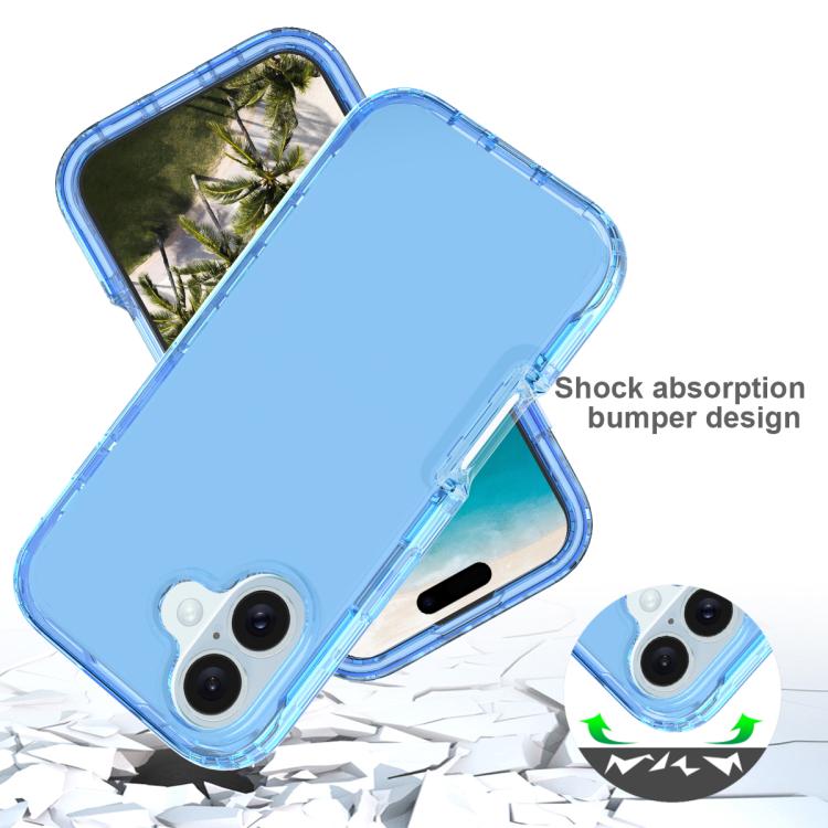 For iPhone 16 Plus Shockproof Clear Gradient PC + TPU Phone Case