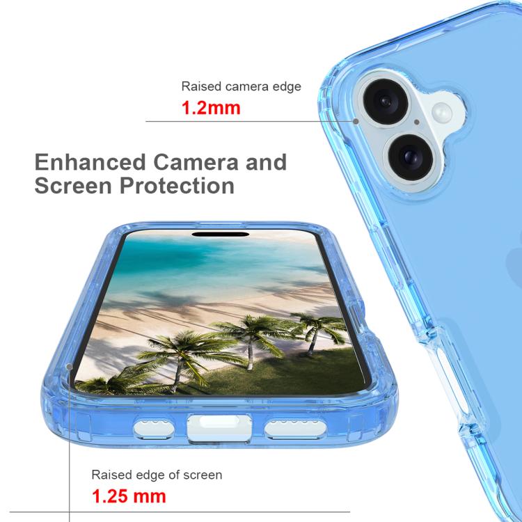 For iPhone 16 Plus Shockproof Clear Gradient PC + TPU Phone Case
