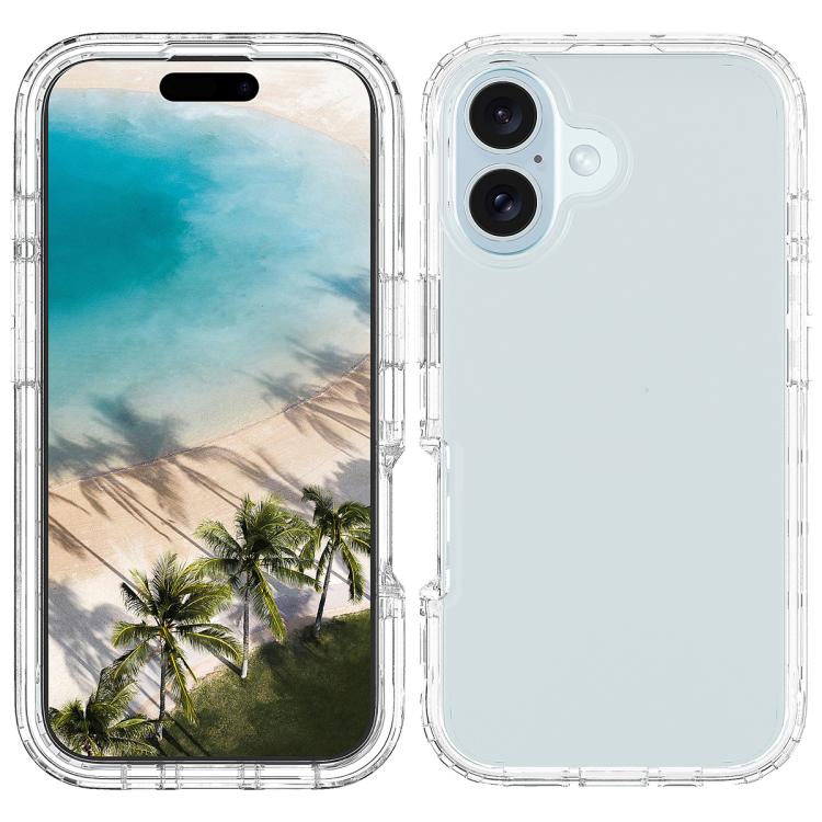 For iPhone 16 Plus Shockproof Clear Gradient PC + TPU Phone Case