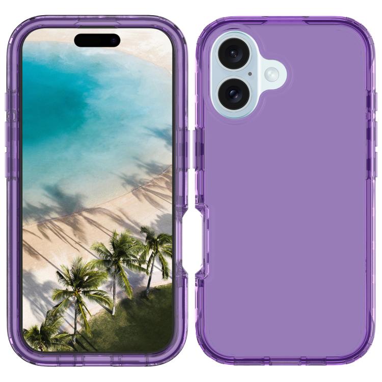 For iPhone 16 Plus Shockproof Clear Gradient PC + TPU Phone Case