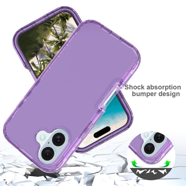 For iPhone 16 Plus Shockproof Clear Gradient PC + TPU Phone Case