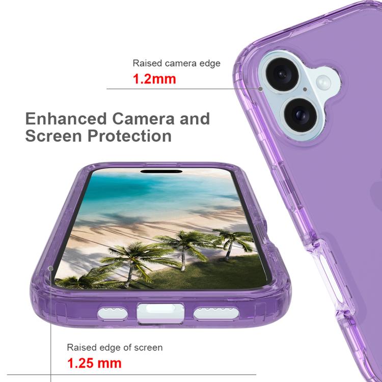 For iPhone 16 Plus Shockproof Clear Gradient PC + TPU Phone Case