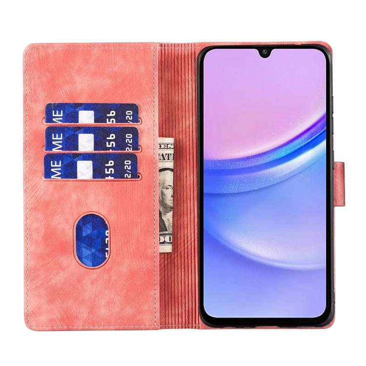For Samsung Galaxy A56 5G Pen Heart Cat Embossed Leather Phone Case