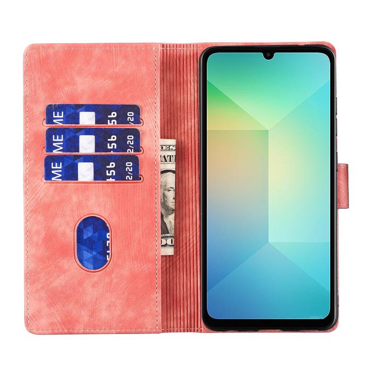 For Samsung Galaxy A07 4G / A06 4G Pen Heart Cat Embossed Leather Phone Case