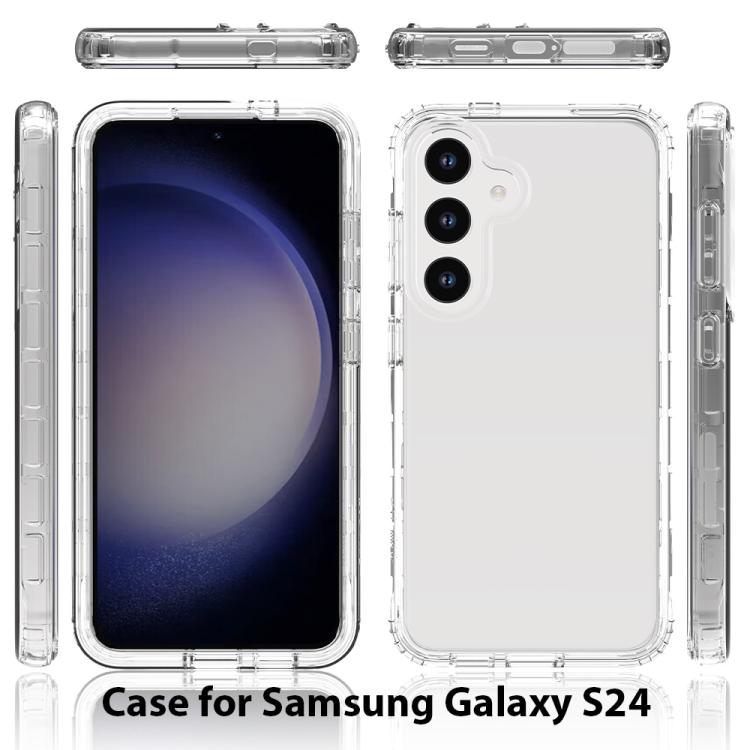 For Samsung Galaxy S24 5G Shockproof Clear Gradient PC + TPU Phone Case