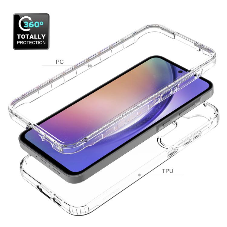 For Samsung Galaxy A55 5G Shockproof Clear Gradient PC + TPU Phone Case