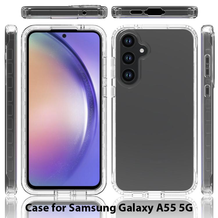 For Samsung Galaxy A55 5G Shockproof Clear Gradient PC + TPU Phone Case