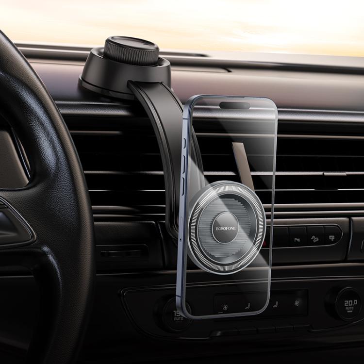 Borofone BH123 Profit Center Console Magnetic Car Holder - Black