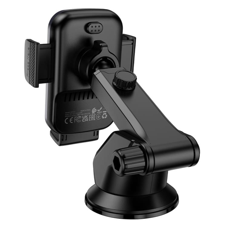 Borofone BH222 Leading Car Center Console Push-type Wireless Fast Charging Holder - Black