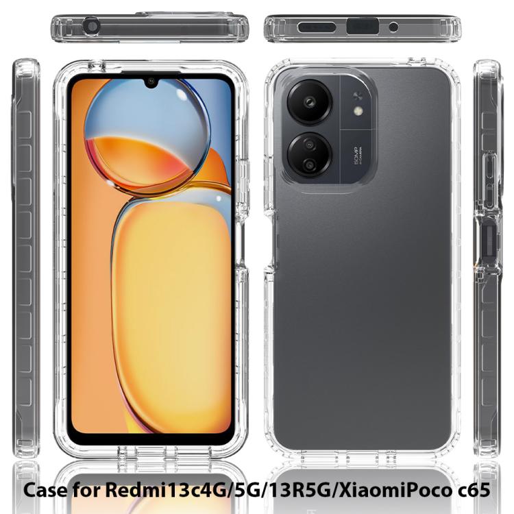 For Redmi 13C 4G / 5G Shockproof Clear Gradient PC + TPU Phone Case