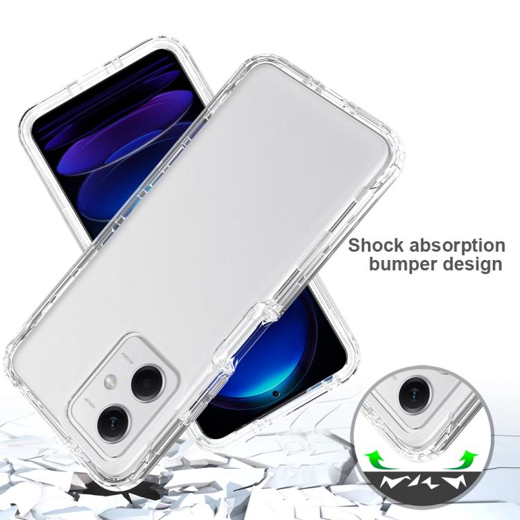 For Redmi Note 12 5G Global Shockproof Clear Gradient PC + TPU Phone Case