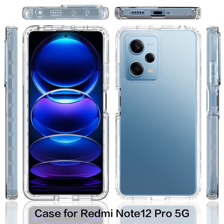For Redmi Note 12 Pro 5G Global Shockproof Clear Gradient PC + TPU Phone Case