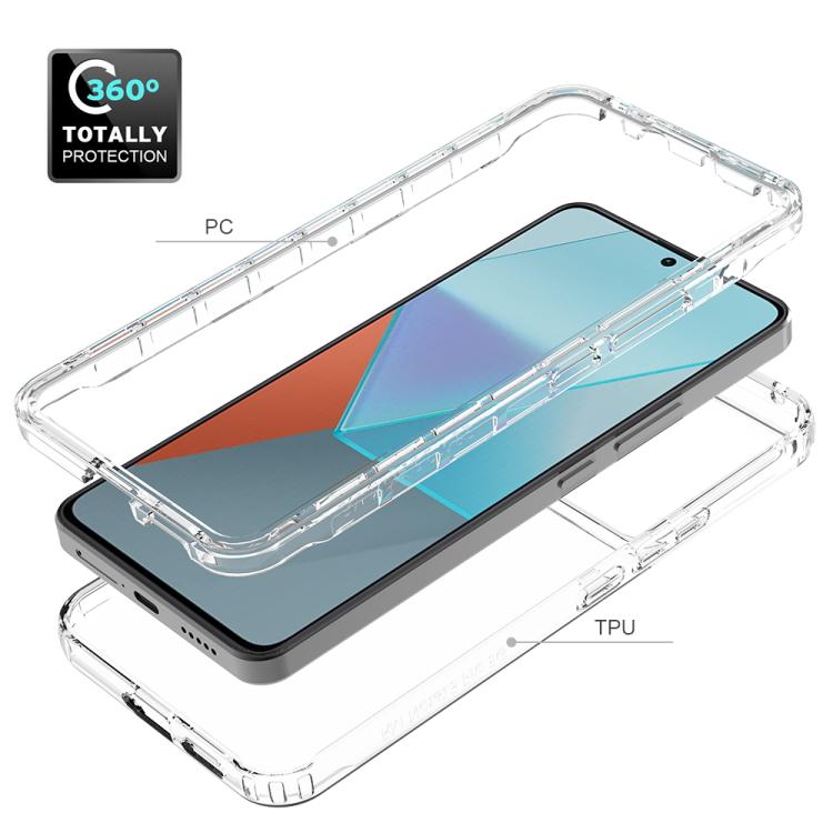 For Redmi Note 13 Pro 5G Shockproof Clear Gradient PC + TPU Phone Case