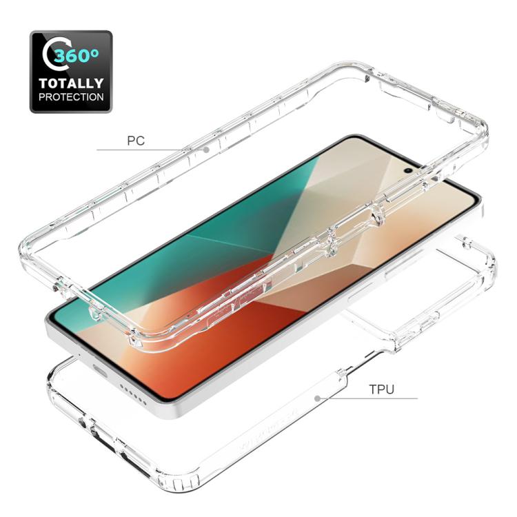 For Redmi Note 13 5G Shockproof Clear Gradient PC + TPU Phone Case