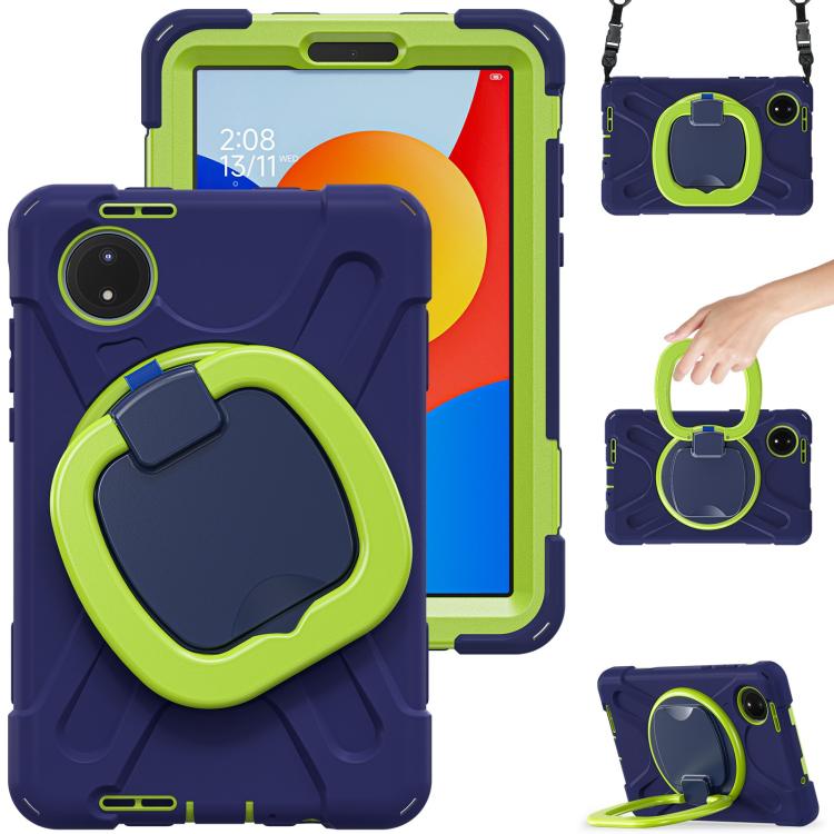 For Xiaomi Redmi Pad SE 8.7 Silicone Hybrid PC Tablet Case with Holder & Shoulder Strap