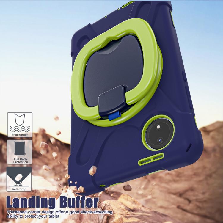 For Xiaomi Redmi Pad SE 8.7 Silicone Hybrid PC Tablet Case with Holder & Shoulder Strap