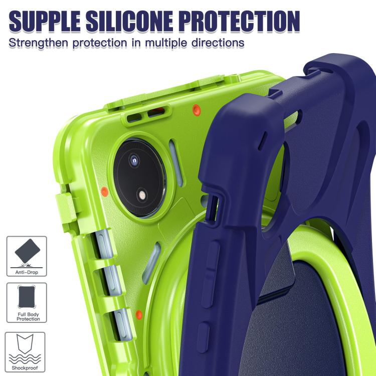 For Xiaomi Redmi Pad SE 8.7 Silicone Hybrid PC Tablet Case with Holder & Shoulder Strap