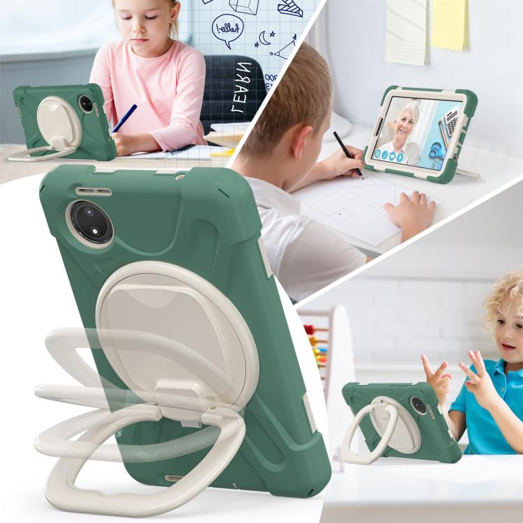 For Xiaomi Redmi Pad SE 8.7 Silicone Hybrid PC Tablet Case with Holder & Shoulder Strap