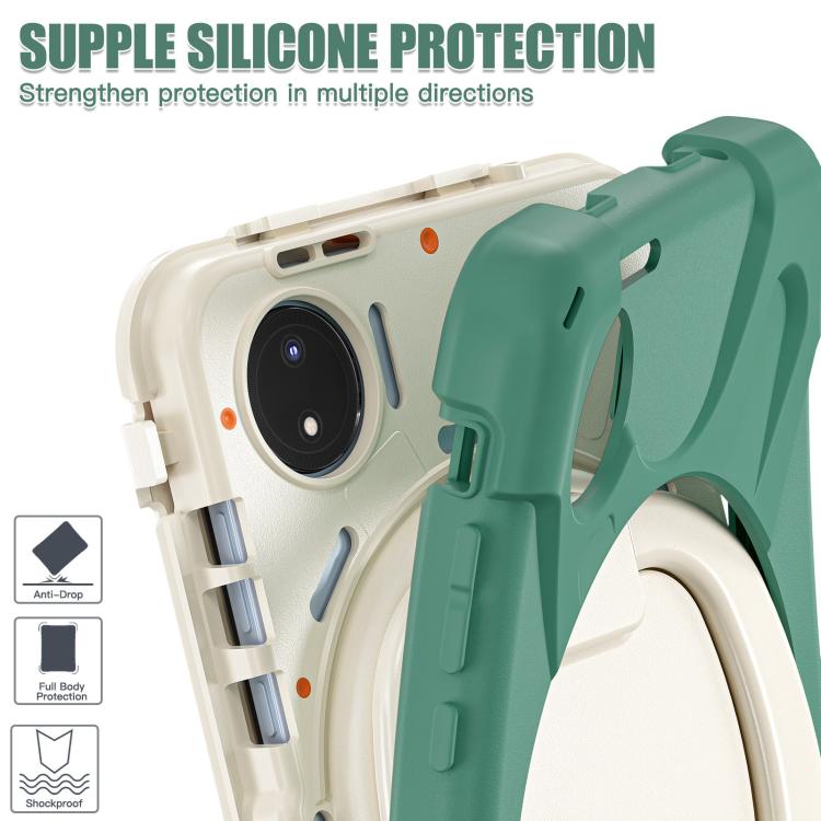 For Xiaomi Redmi Pad SE 8.7 Silicone Hybrid PC Tablet Case with Holder & Shoulder Strap