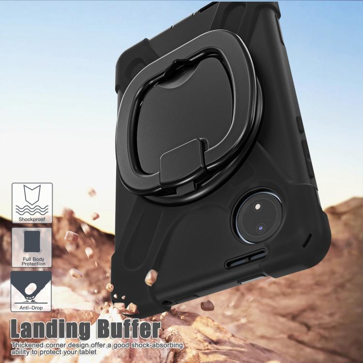 For Xiaomi Redmi Pad SE 8.7 Silicone Hybrid PC Tablet Case with Holder & Shoulder Strap