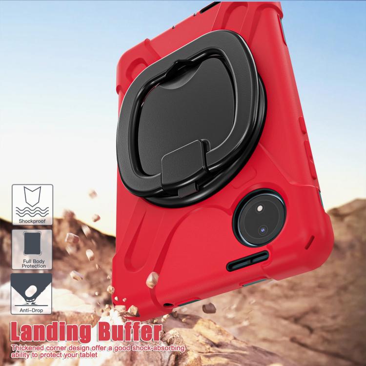 For Xiaomi Redmi Pad SE 8.7 Silicone Hybrid PC Tablet Case with Holder & Shoulder Strap