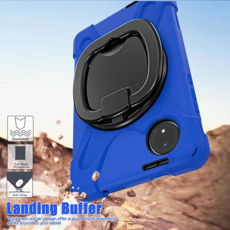 For Xiaomi Redmi Pad SE 8.7 Silicone Hybrid PC Tablet Case with Holder & Shoulder Strap
