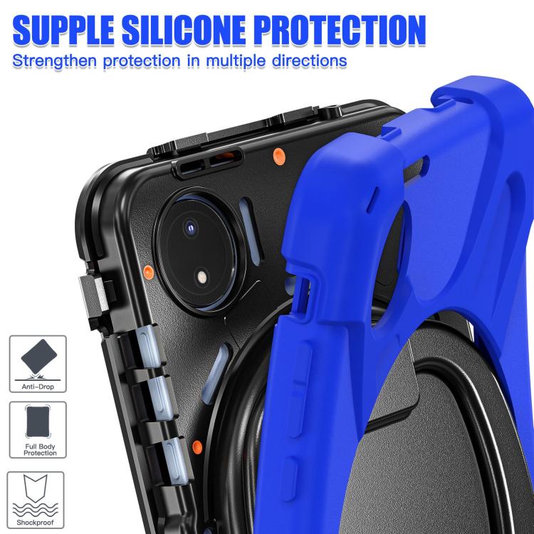 For Xiaomi Redmi Pad SE 8.7 Silicone Hybrid PC Tablet Case with Holder & Shoulder Strap