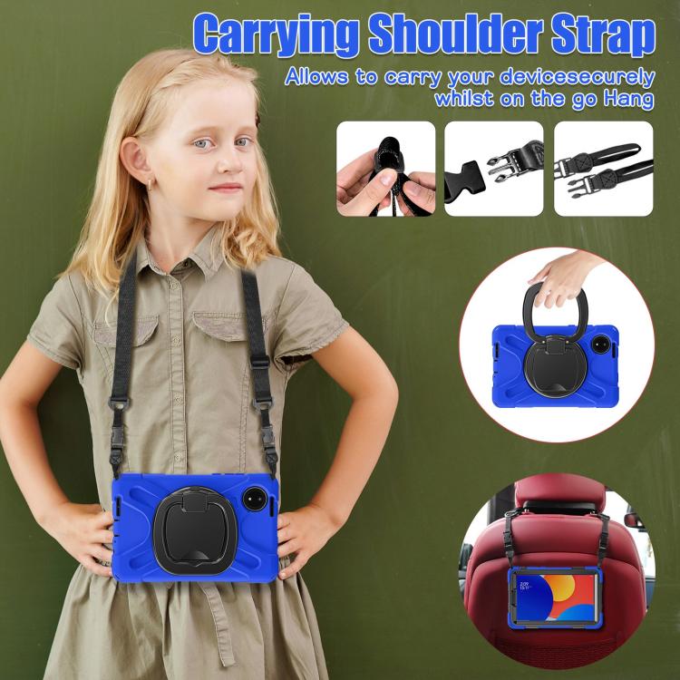 For Xiaomi Redmi Pad SE 8.7 Silicone Hybrid PC Tablet Case with Holder & Shoulder Strap