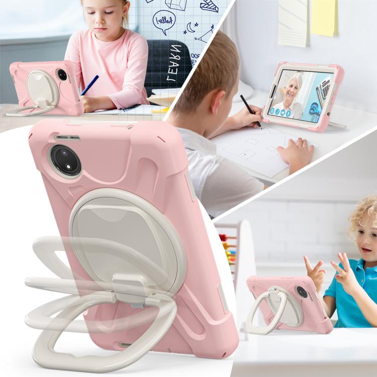 For Xiaomi Redmi Pad SE 8.7 Silicone Hybrid PC Tablet Case with Holder & Shoulder Strap