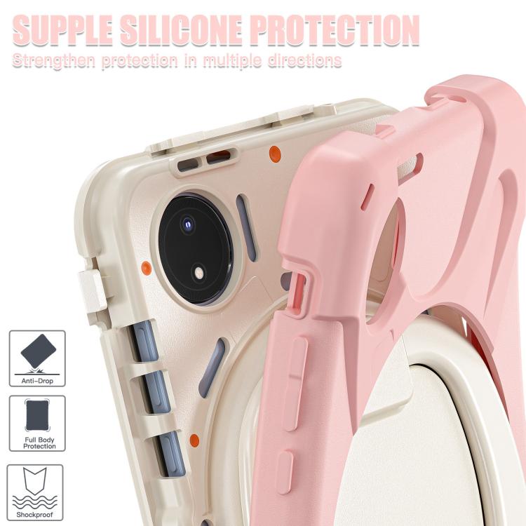 For Xiaomi Redmi Pad SE 8.7 Silicone Hybrid PC Tablet Case with Holder & Shoulder Strap