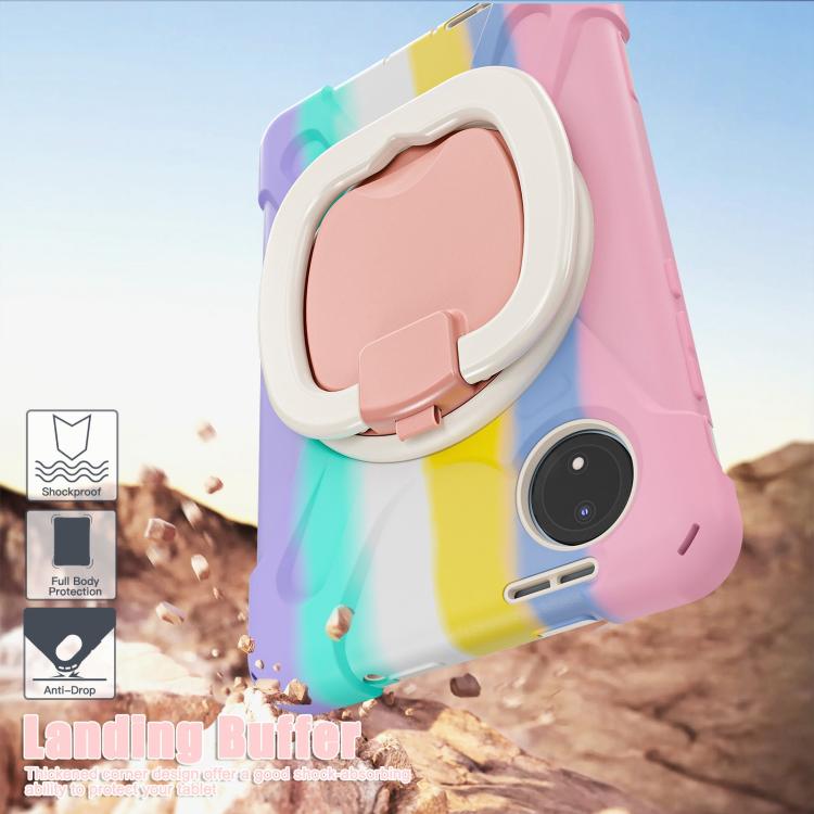 For Xiaomi Redmi Pad SE 8.7 Silicone Hybrid PC Tablet Case with Holder & Shoulder Strap