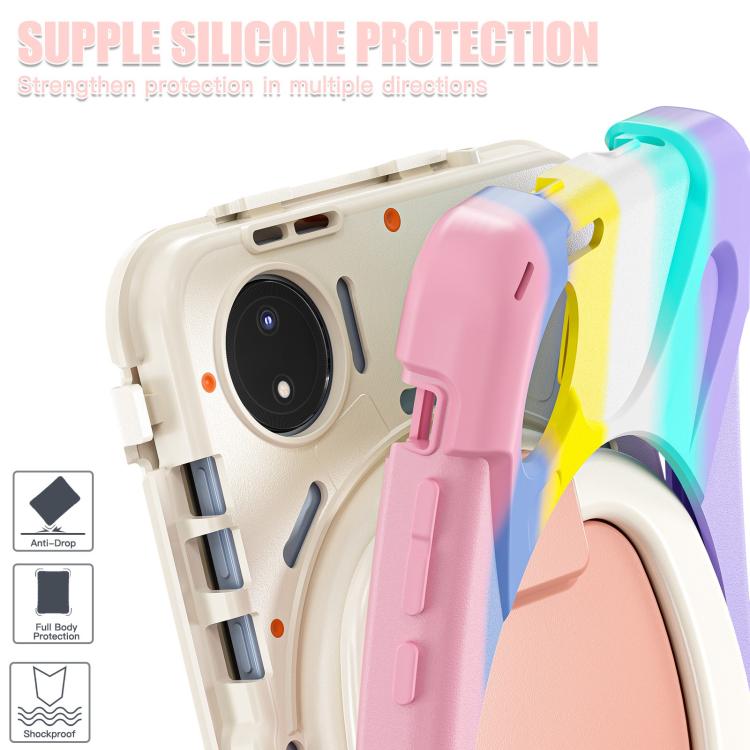 For Xiaomi Redmi Pad SE 8.7 Silicone Hybrid PC Tablet Case with Holder & Shoulder Strap